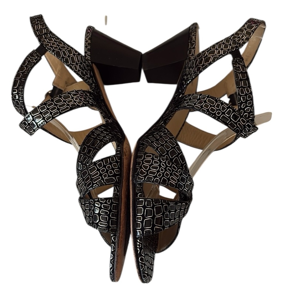 Amalfi by Rangoni Sandals, leather, Black with silver accents, size 9.5 - Picture 4 of 8